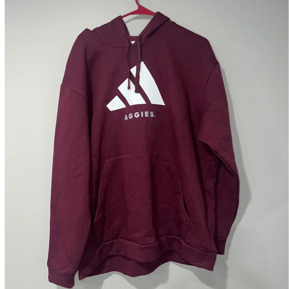 Adidas Texas A&M Aggies Maroon Hoodie Mens Large Pullover Sweatshirt NCAA